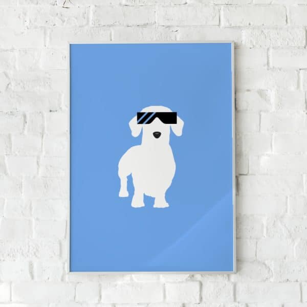 Maerkelig Cool Dog Plakat