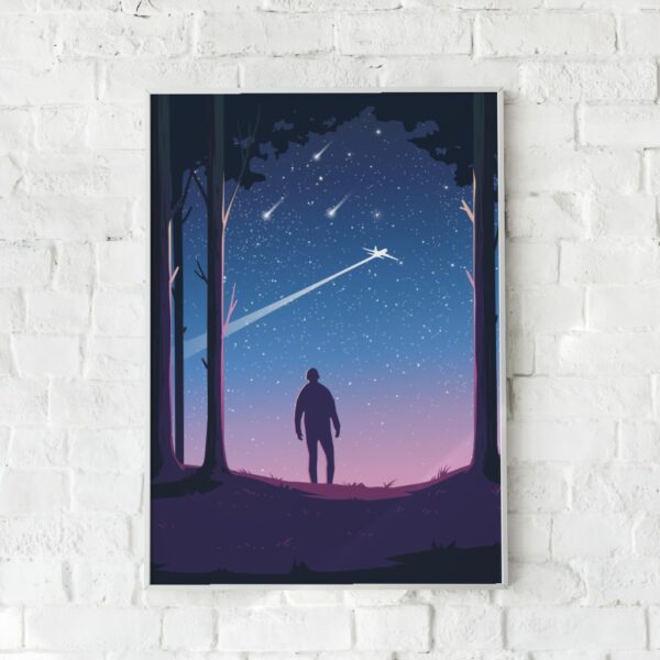 Plakat med en nattehimmel