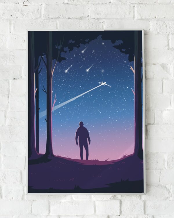Plakat med en nattehimmel