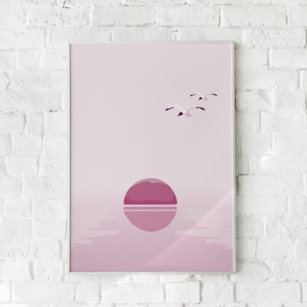 Plakat med rosa himmel
