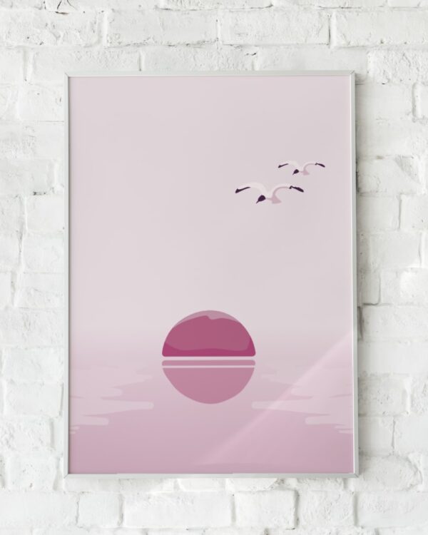 Plakat med rosa himmel