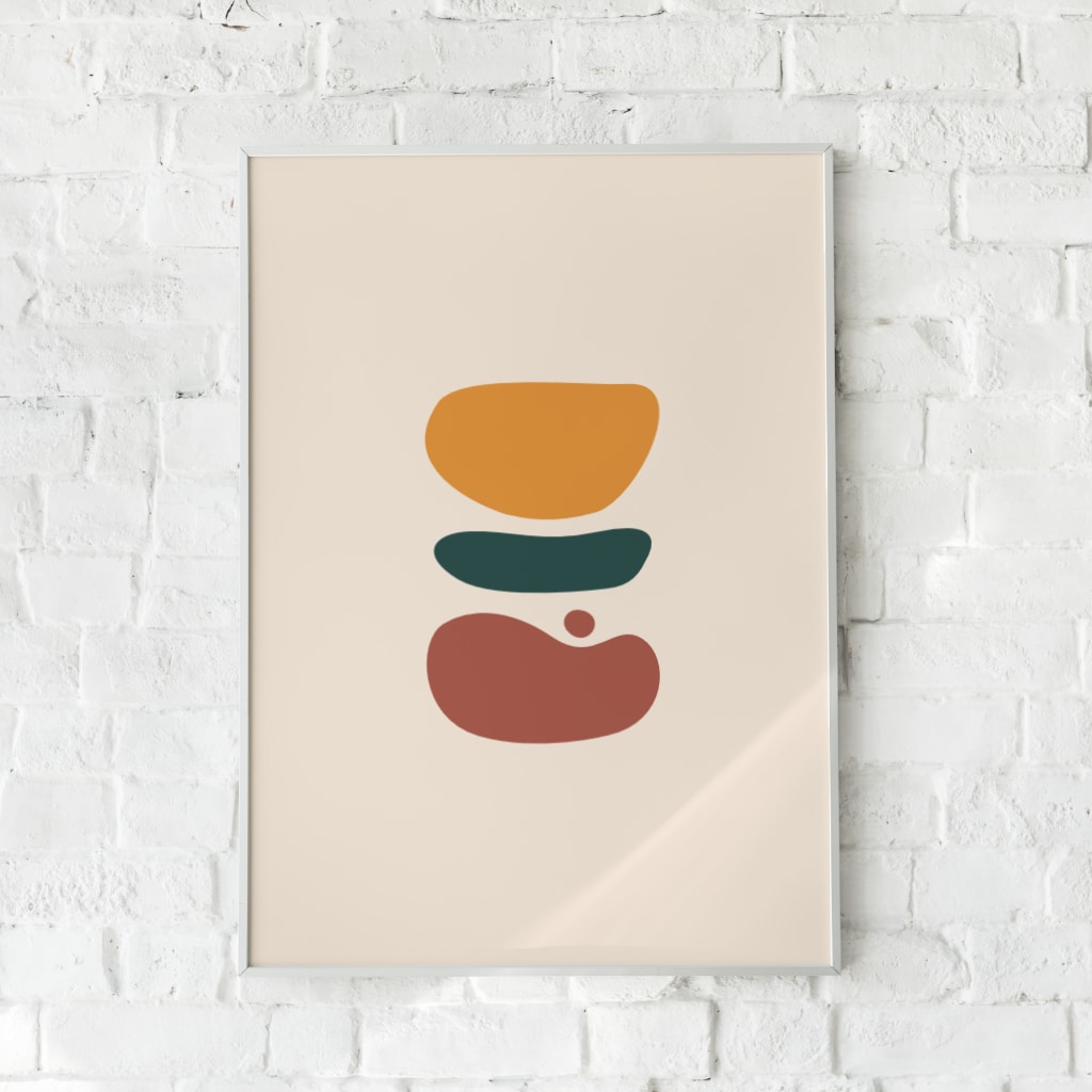 Abstrakt plakat med varme orange