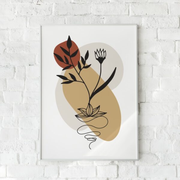 Naturinspireret plakat med organiske former og jordfarver – "Boho Style No. 2".
