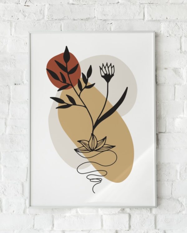 Naturinspireret plakat med organiske former og jordfarver – "Boho Style No. 2".