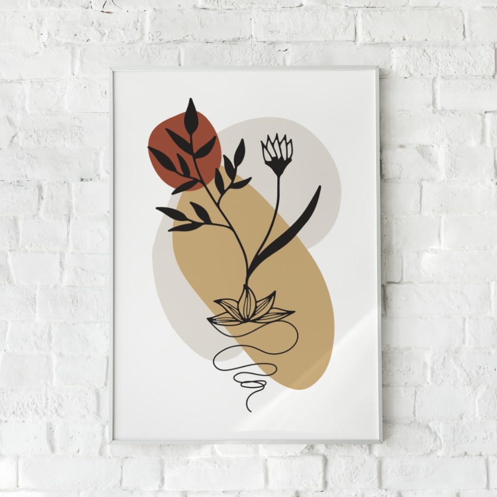 Naturinspireret plakat med organiske former og jordfarver – "Boho Style No. 2".