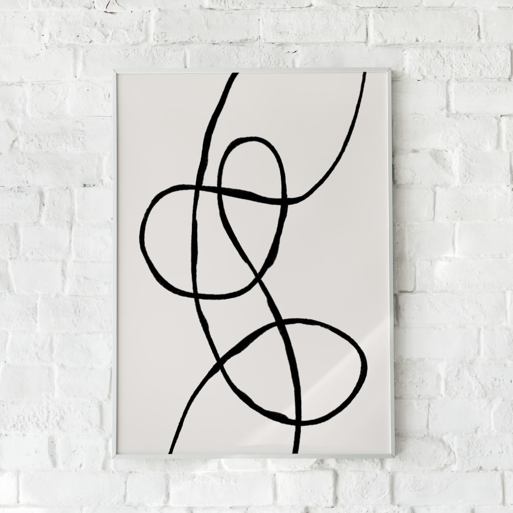 Minimalistisk plakat med sorte