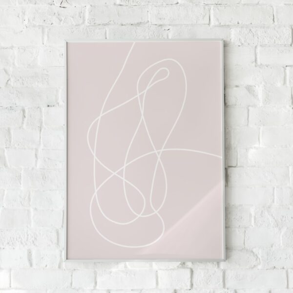 Minimalistisk plakat med en hvid