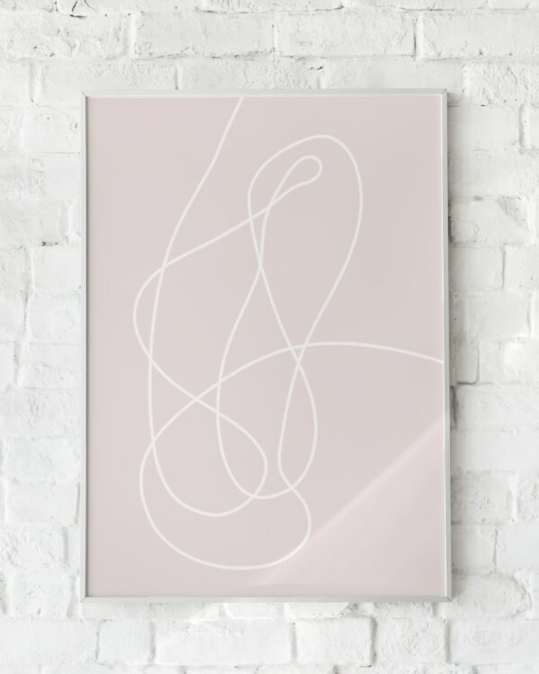 Minimalistisk plakat med en hvid