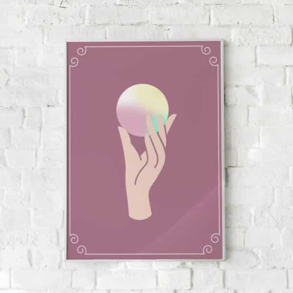 Surrealistisk plakat med en hånd