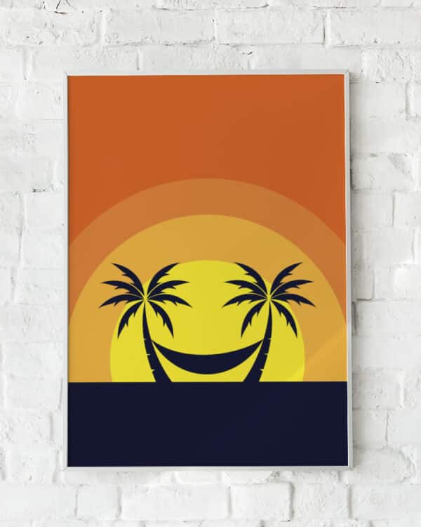 Tropisk plakat med palmer