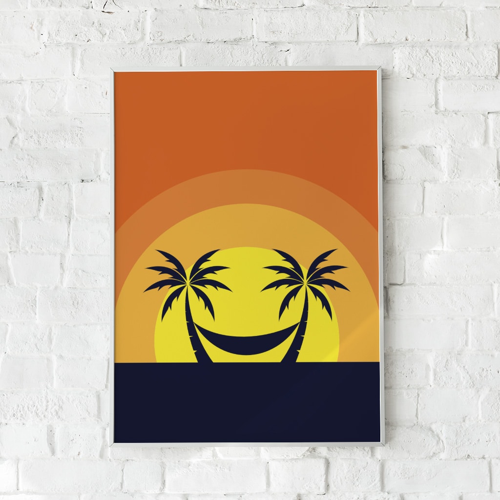 Tropisk plakat med palmer