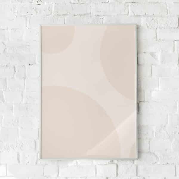 Minimalistisk plakat med beige og brune cirkler – "Brown Spots".