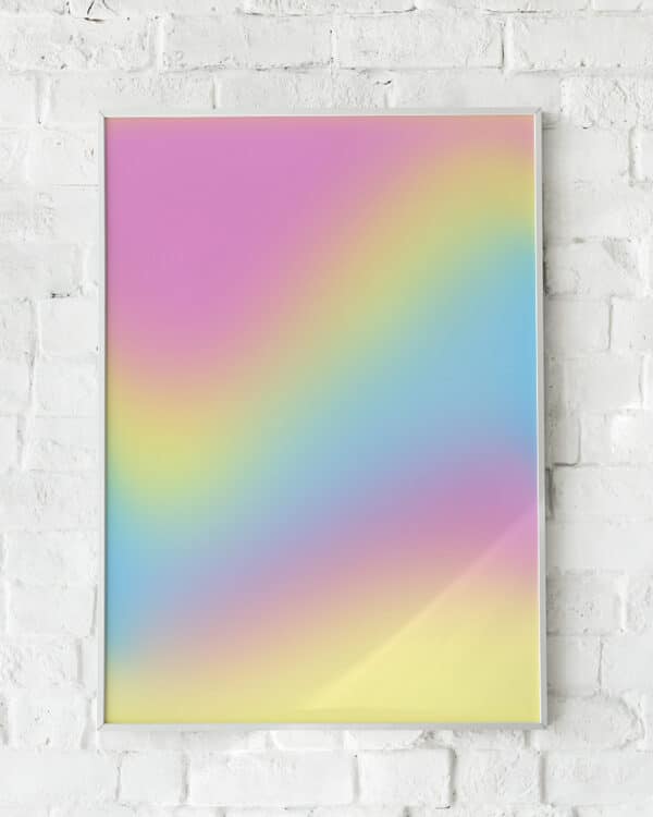 Pastelfarvet gradient-plakat med flydende farveovergange – "Colour Flow No.1".