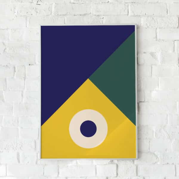 Moderne plakat med geometriske former i blå