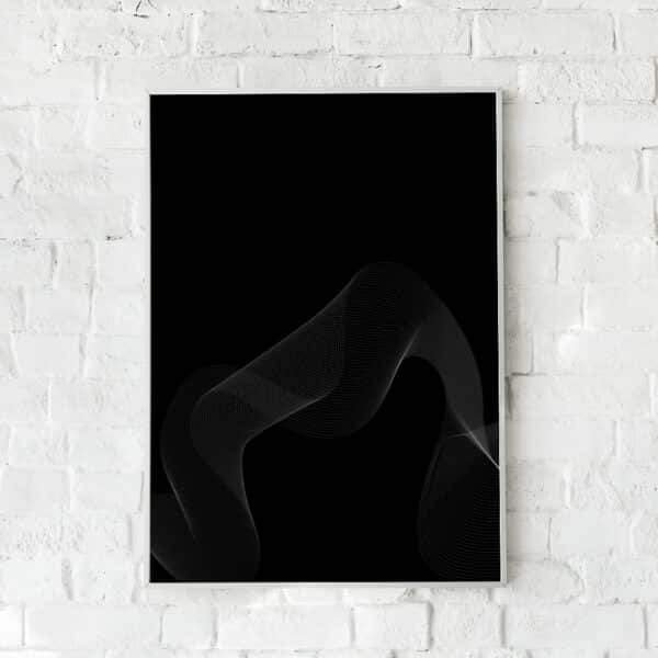 Abstrakt plakat med hvide