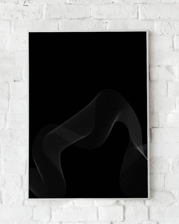 Abstrakt plakat med hvide