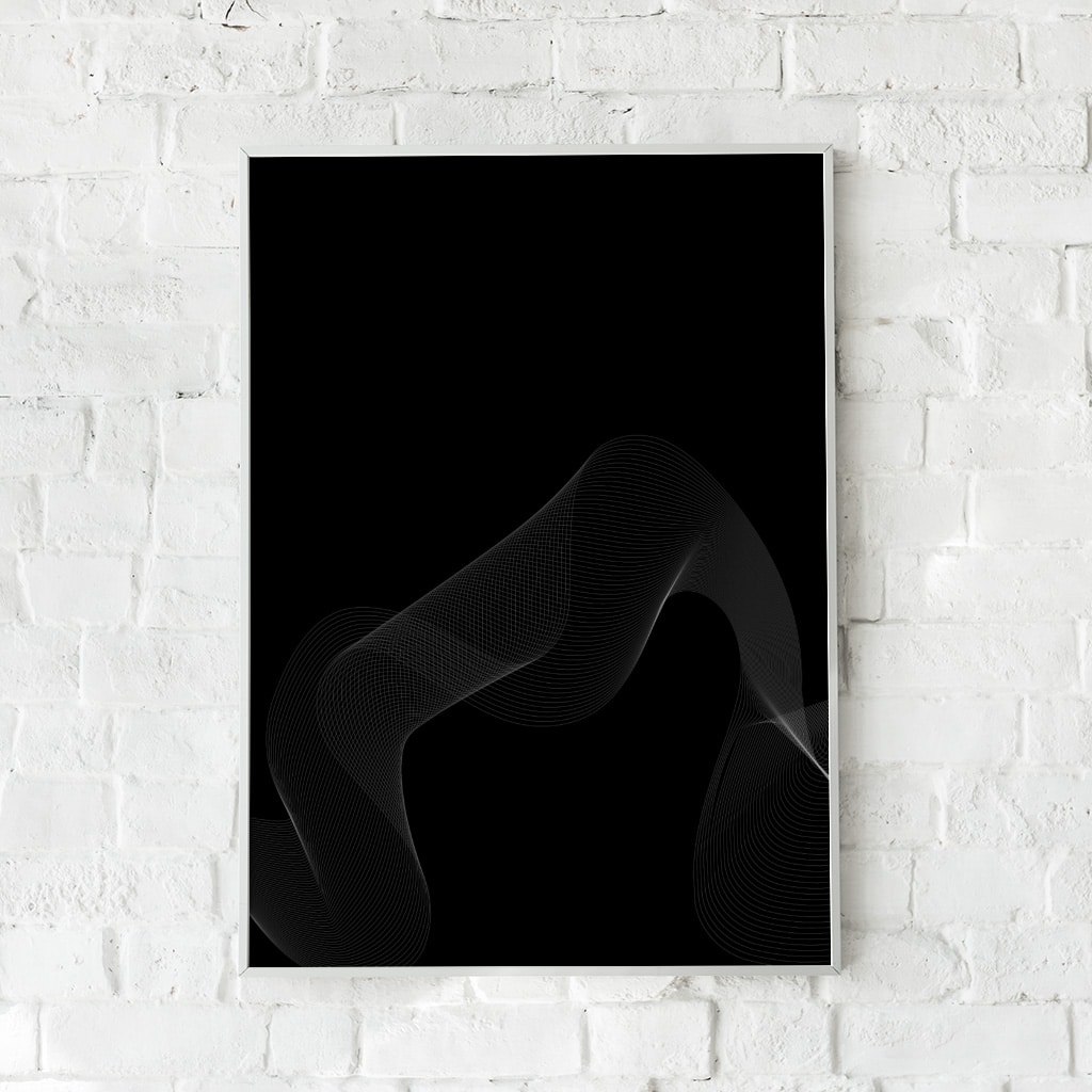 Abstrakt plakat med hvide