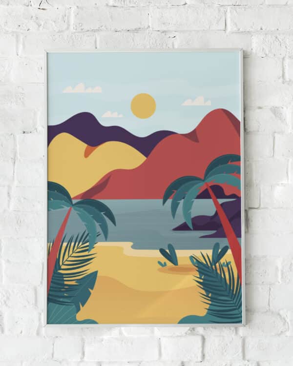 Tropisk plakat med palmer