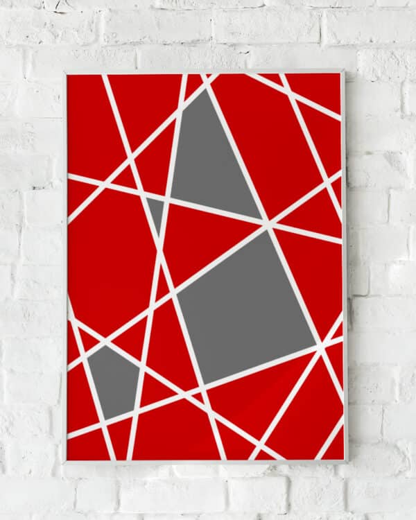 Geometrisk plakat med røde
