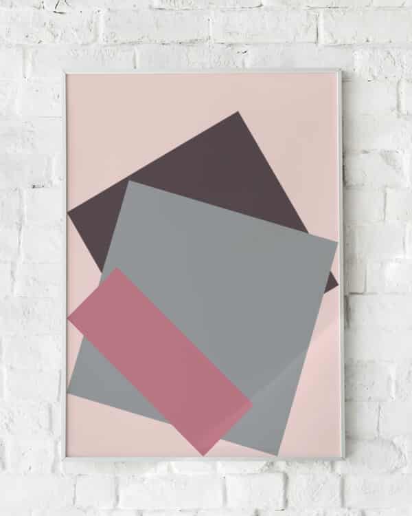 Moderne plakat med geometriske former i grå