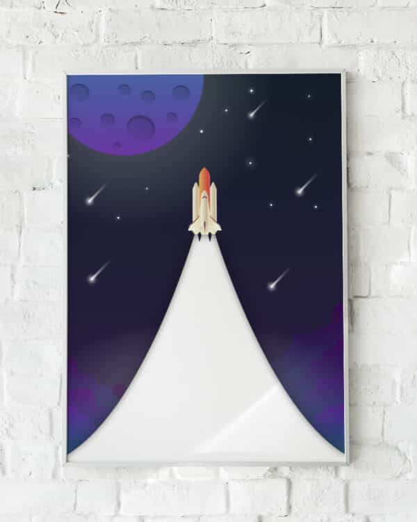 Plakat med en raket