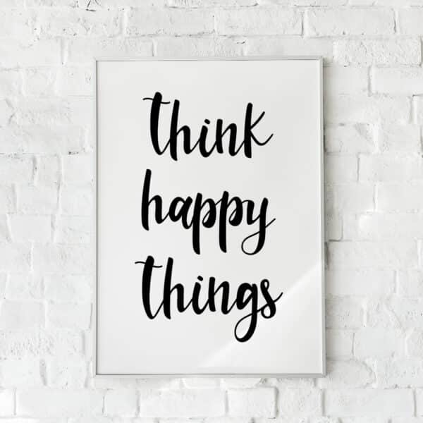 Positiv tekstplakat med håndskrevet typografi.