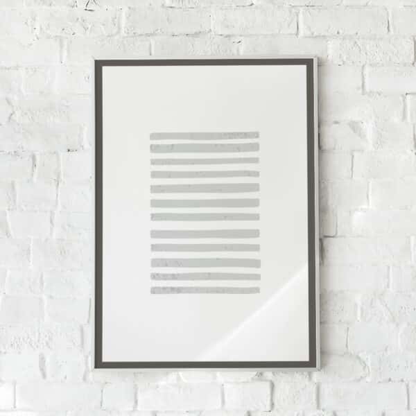 Minimalistisk plakat med grå