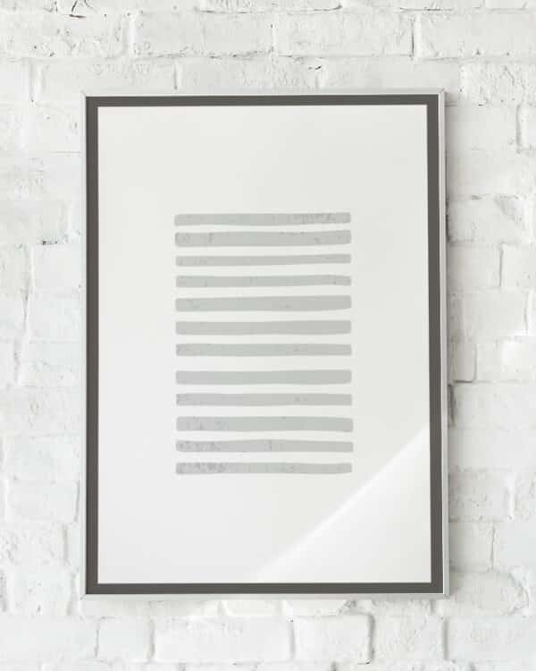 Minimalistisk plakat med grå
