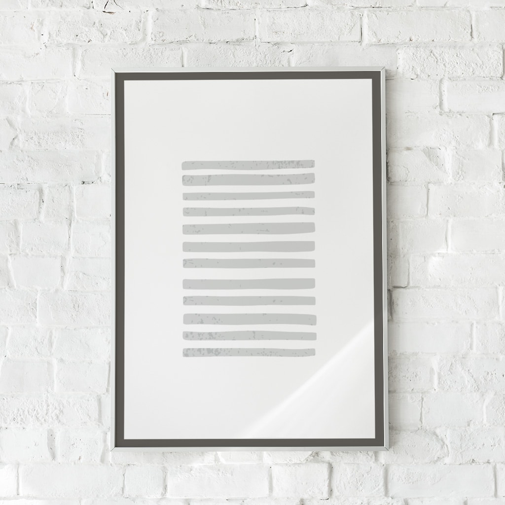 Minimalistisk plakat med grå