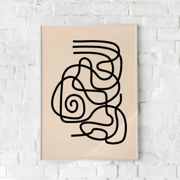 Minimalistisk plakat med organiske