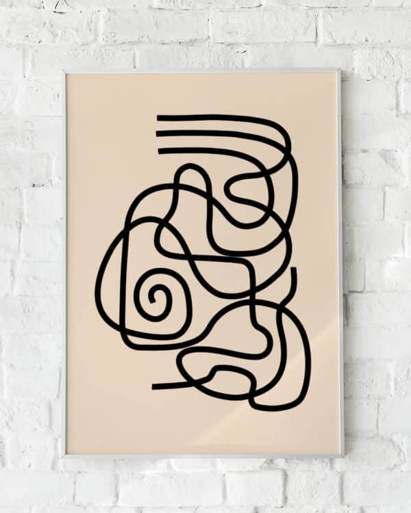 Minimalistisk plakat med organiske