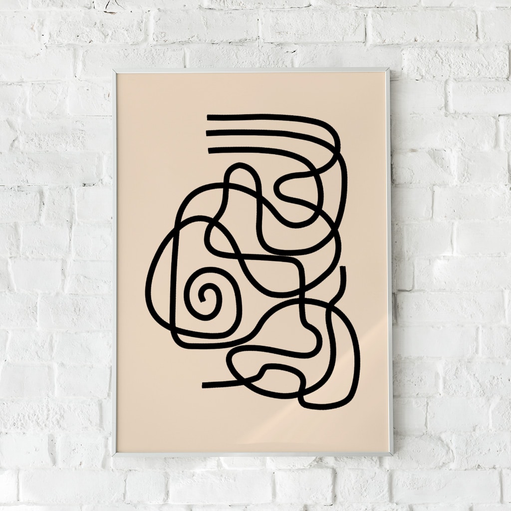 Minimalistisk plakat med organiske
