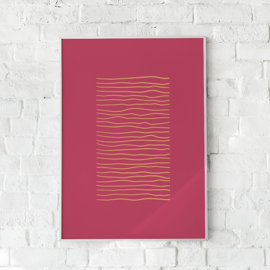 Minimalistisk plakat med gyldne
